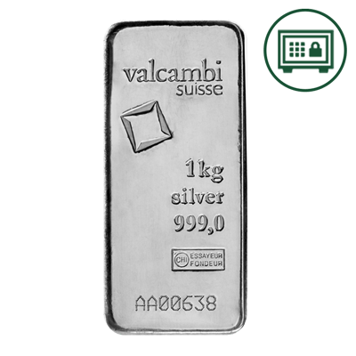 A picture of a Lingot d’argent Valcambi de 1 kg - Stockage sécurisé